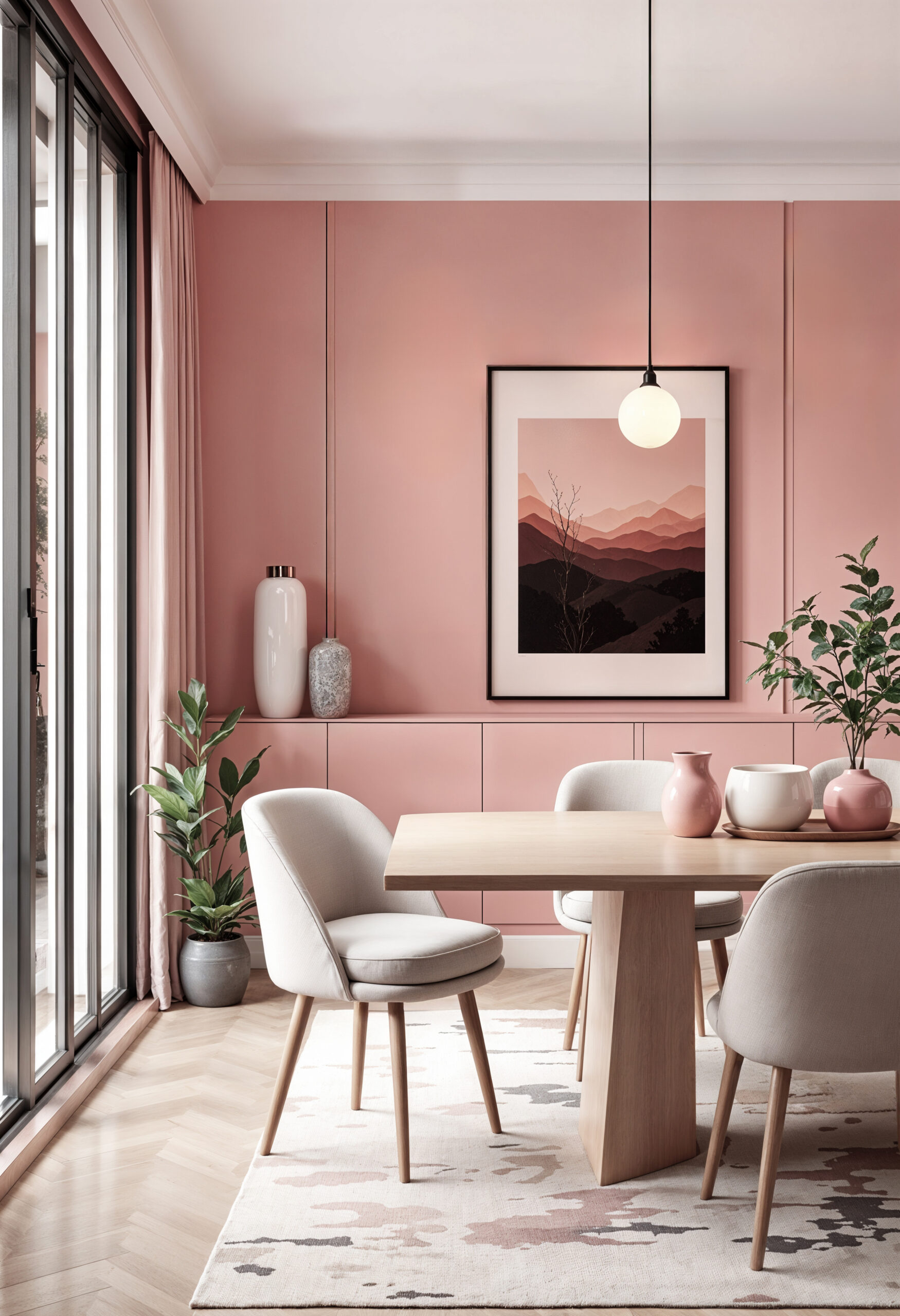 elegant-dining-room-with-pink-walls-modern-decor