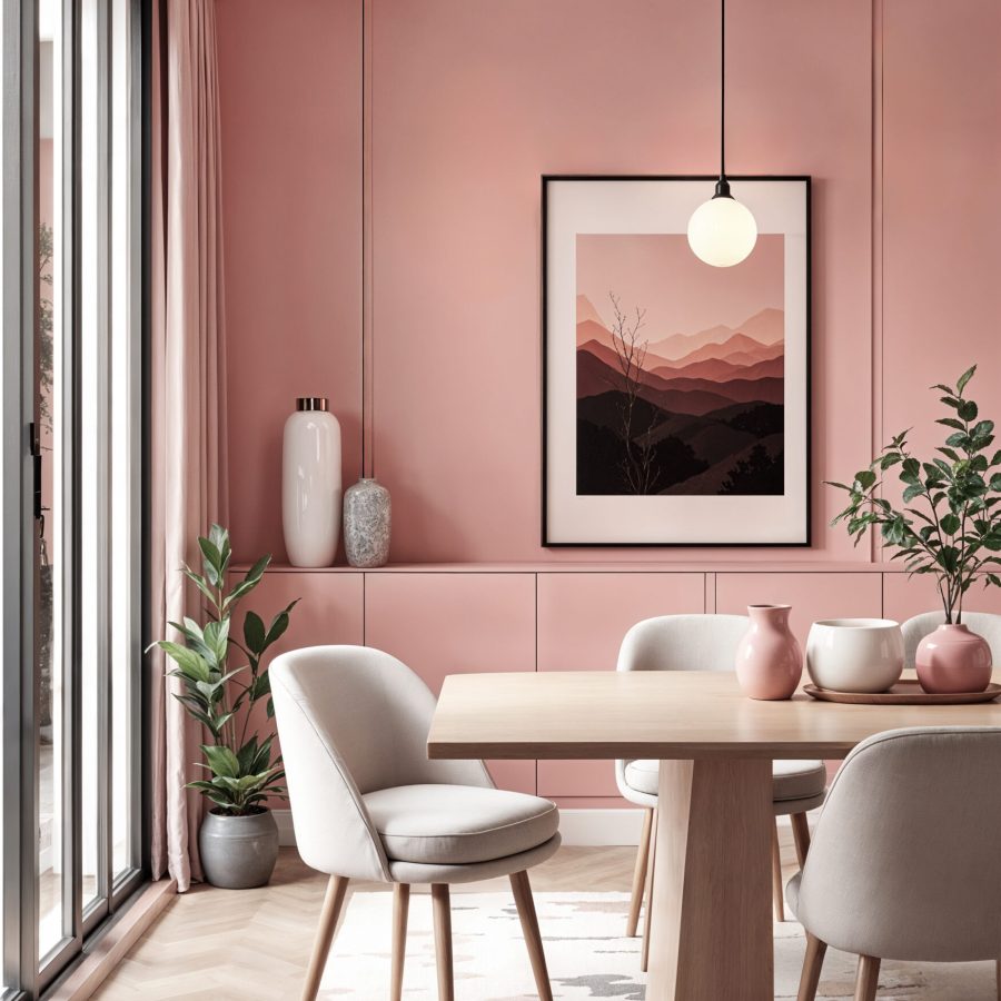 elegant-dining-room-with-pink-walls-modern-decor