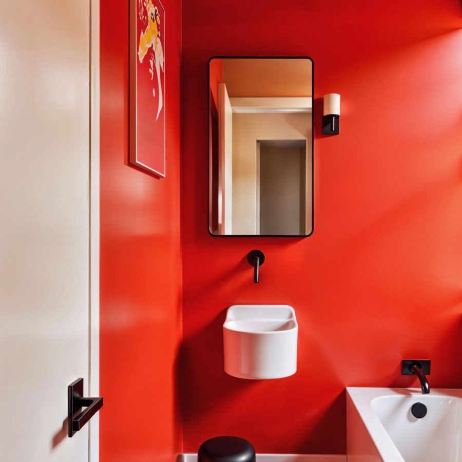 red-minimalist-bathroom